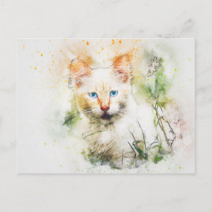 Among the Wildflowers   Abstract   Watercolor Postcard