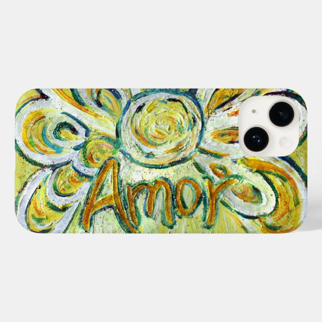Amor Angel Word Art Custom iPhone Case (Back (Horizontal))
