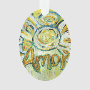 Amor Angel Word (Spanish "Love") Holiday Ornament