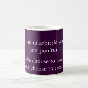 Amor animi arbitrio sumitur coffee mug