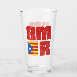 Amor Catalan Love, Catalonia Estelada Flag Glass