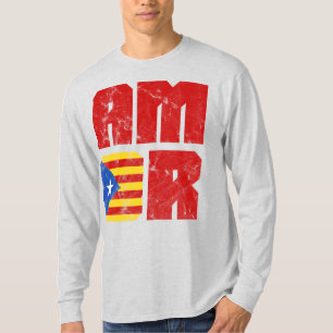 Amor Catalan Love, Catalonia Estelada Flag T-Shirt