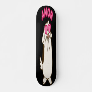 Amor - Cute White Dog Skateboard