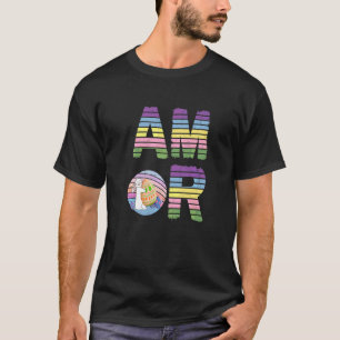 Amor Easter Love Happy Bunny Hunting Eggs Pastel E T-Shirt