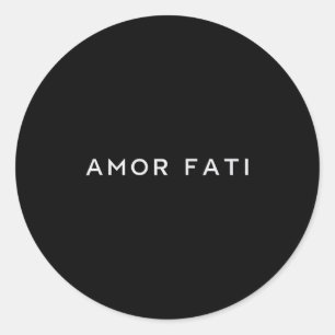 Amor Fati Love Ones Fate Stoic Philosophy Latin Qu Classic Round Sticker