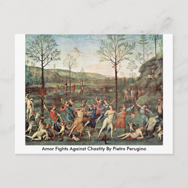 Amor Fights Against Chastity By Pietro Perugino Postcard (Front)