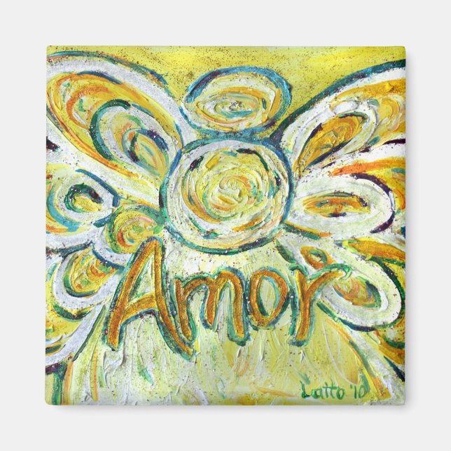 Amor Guardian Angel Word Custom Magnet (Front)