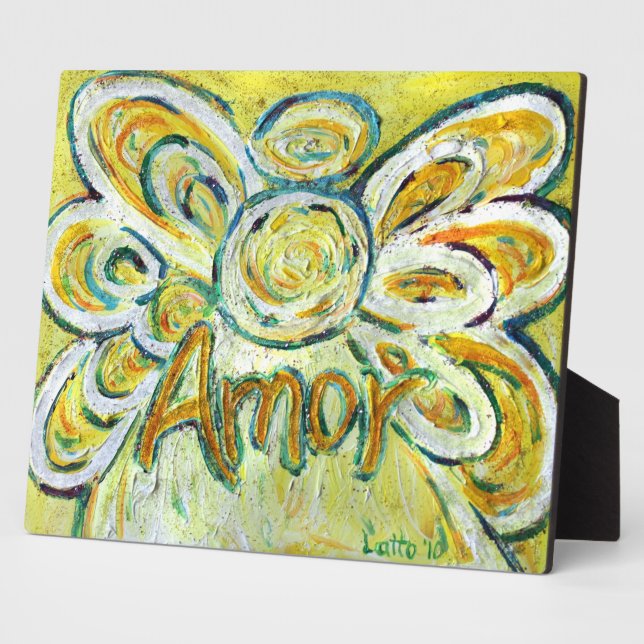 Amor Inspirational Angel Word Painting Poem Plaque (Side)
