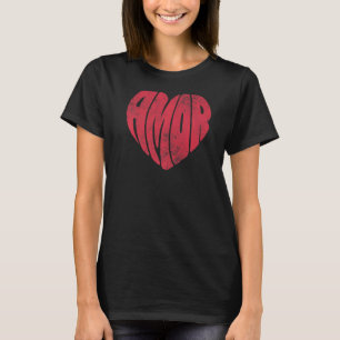 AMOR Love Valentine's Day Retro Groovy Valentine H T-Shirt