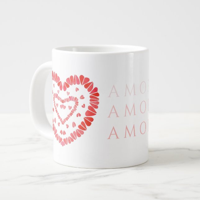 AMOR-SPANISH LOVE Big White Mug  (Front Left)