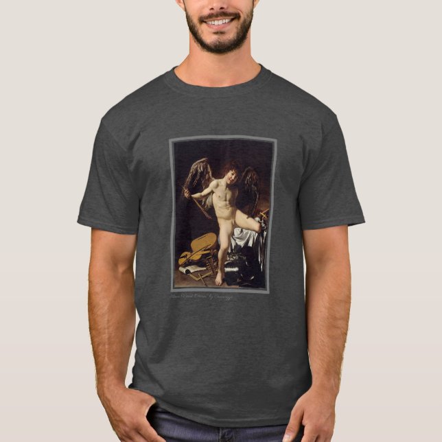 "Amor Vincit Omnia" by Caravaggio T-Shirt (Front)
