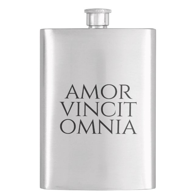 Amor Vincit Omnia Hip Flask (Front)