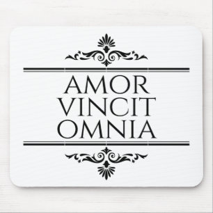 Amor Vincit Omnia Love Conquers All Latin Phrases Mouse Pad