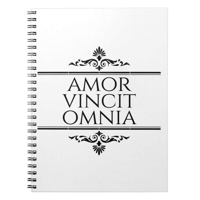 Amor Vincit Omnia Love Conquers All Latin Phrases Notebook (Front)
