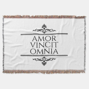 Amor Vincit Omnia Love Conquers All Latin Phrases Throw Blanket