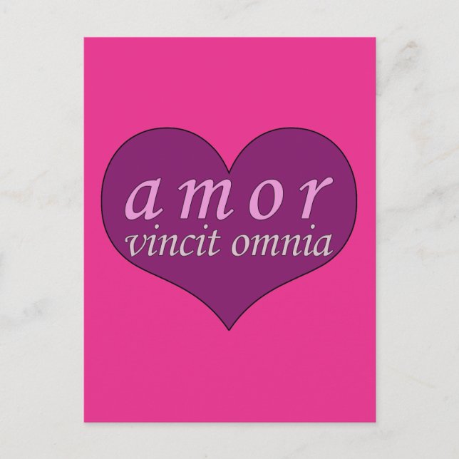 Amor Vincit Omnia Love Conquers All Valentines Day Holiday Postcard (Front)