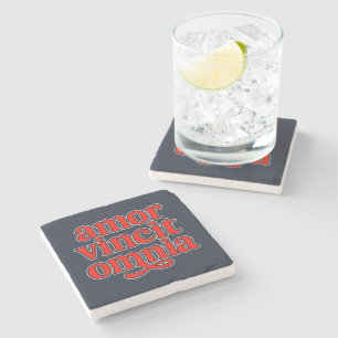 Amor vincit omnia stone coaster