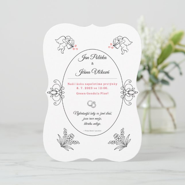 amore invitation (red date) (Standing Front)