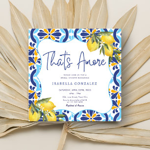 Amore Mediterranean Majolica Tiles Bridal Shower Invitation