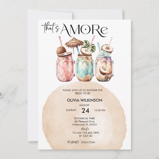 Amore | Watercolor Bridal Shower Invitation (Front)