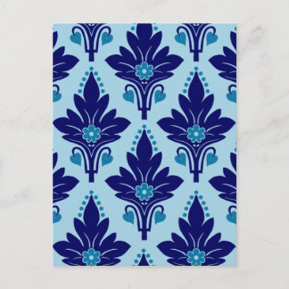 AMOROSO DAMASK: BLUE ON BLUE POSTCARD