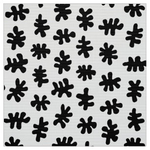 Amorphic Shapes 120322 - Black on White Fabric