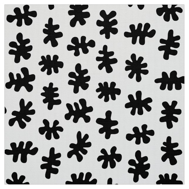 Amorphic Shapes 120322 - Black on White Fabric (Swatch)