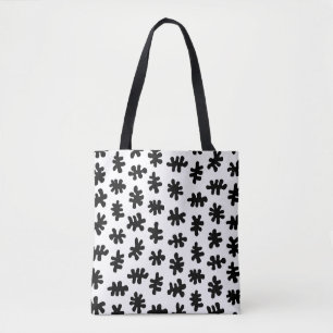 Amorphic Shapes 120322 - Black on White Tote Bag