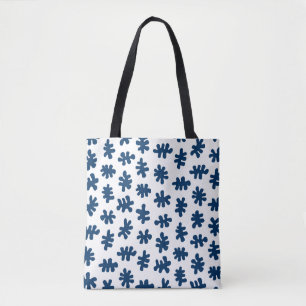 Amorphic Shapes 120322 - Indigo Blue on White Tote Bag