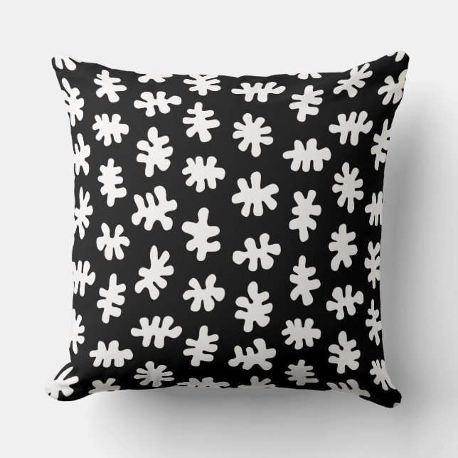 Amorphic Shapes 120322 - White on Black Cushion (Front)