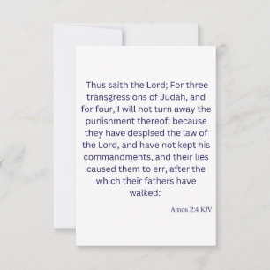 Amos 2:4 KJV Bible Scripture Greeting Card