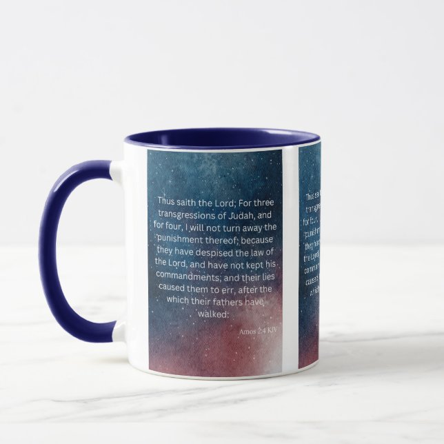 Amos 2:4 KJV Bible Scripture Pic Two-Tone Mug (Left)