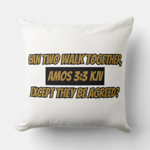 Amos 3:3 KJV Bible Verse Scripture Cushion