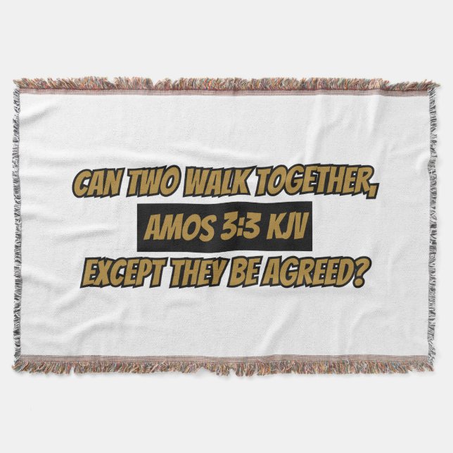 Amos 3:3 KJV Bible Verse Scripture Throw Blanket (Front)