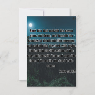 Amos 5:8 KJV Bible Verse Pic Greeting Card