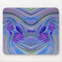AMOS ~ Zany Purple, Blue, Green and Pink Mouse Pad