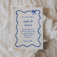 Amour | Blue Illustrated French Bow Wedding