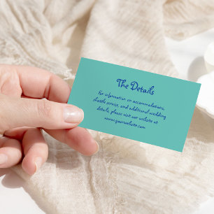 Amour   French Handwritten Blue and Teal Wedding Enclosure Card
