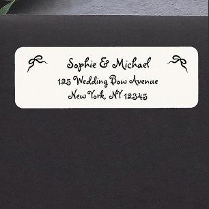 Amour   Illustrated French Bow Return Address Label