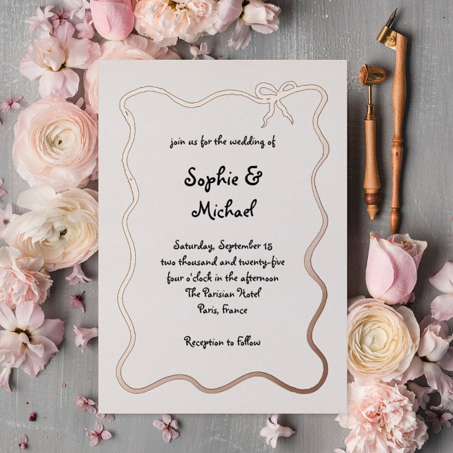 Amour | Illustrated French Bow Wedding Rose Gold (Creator Uploaded)