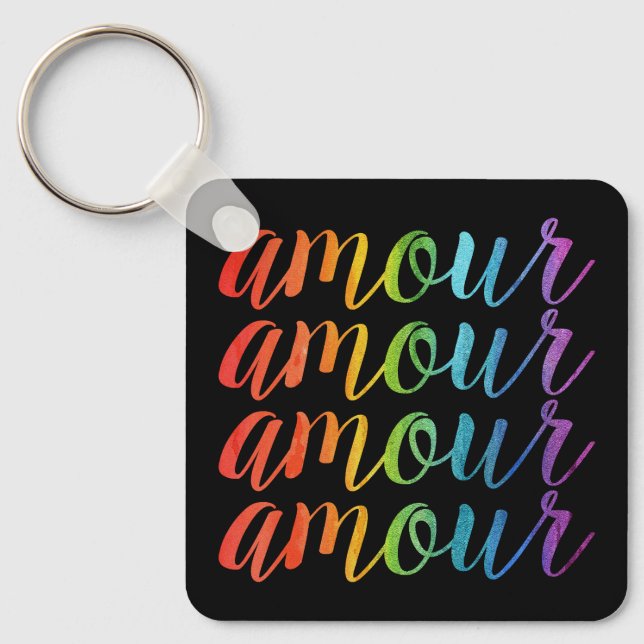 Amour in Rainbows Key Ring (Front)