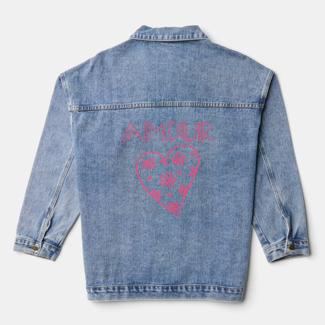 Amour Love Valentines  Denim Jacket (Back)