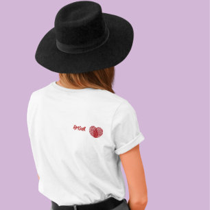 Amour Red Fingerprint Heart  T-Shirt