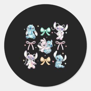 Amp Angel Coquette Style Bows Valentines Day Classic Round Sticker