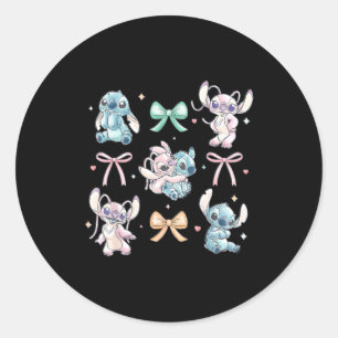 & Angel Coquette Style Bows Valentine's Day Classic Round Sticker