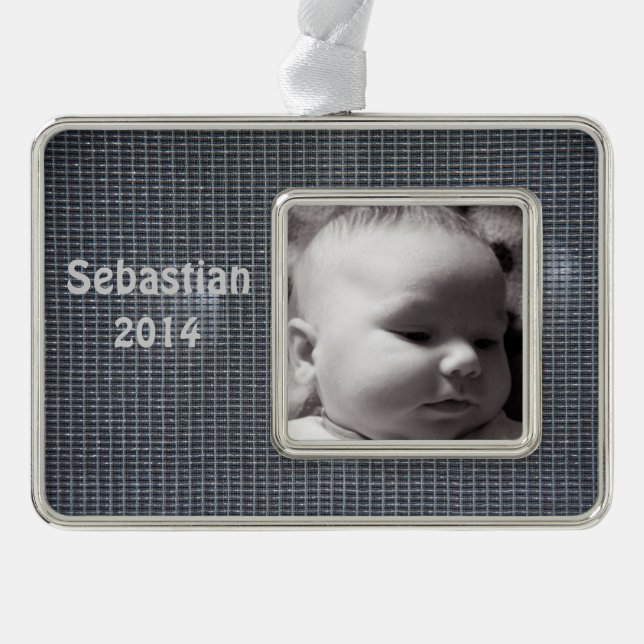 Amp grill cloth silver plated framed ornament (Front)