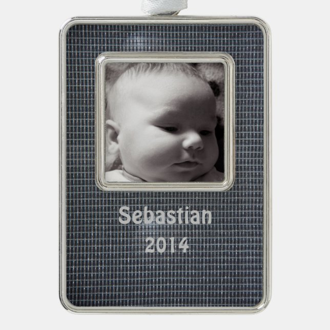 Amp grill cloth silver plated framed ornament (Front)