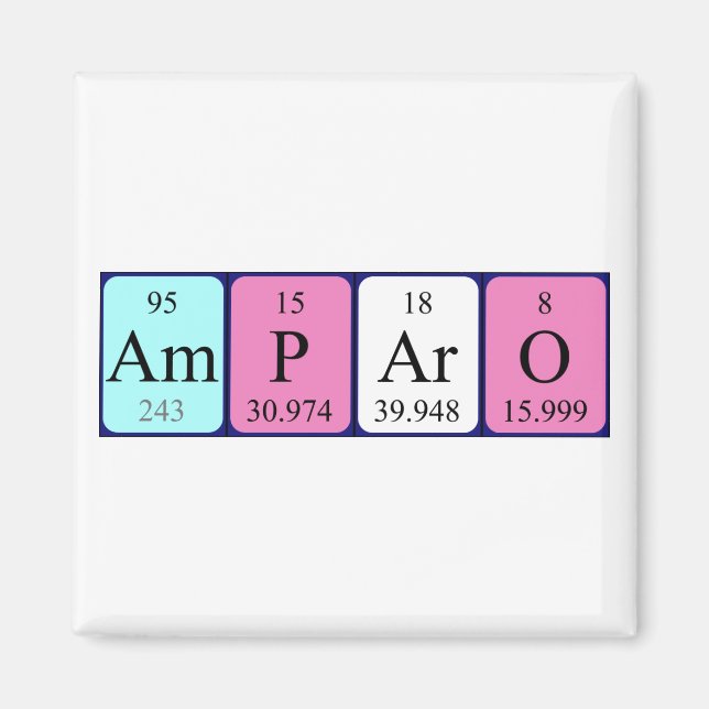 Amparo periodic table name magnet (Front)
