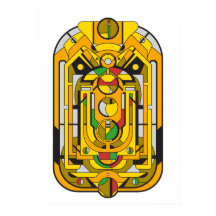 Ampel - Yellow Cyberpunk Geometric Abstract