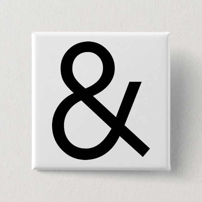 Ampersand - Black 15 Cm Square Badge (Front)